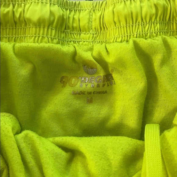 90 Degree By Reflex Neon Yellow and pink Athletic Shorts - Picture 2 of 5
